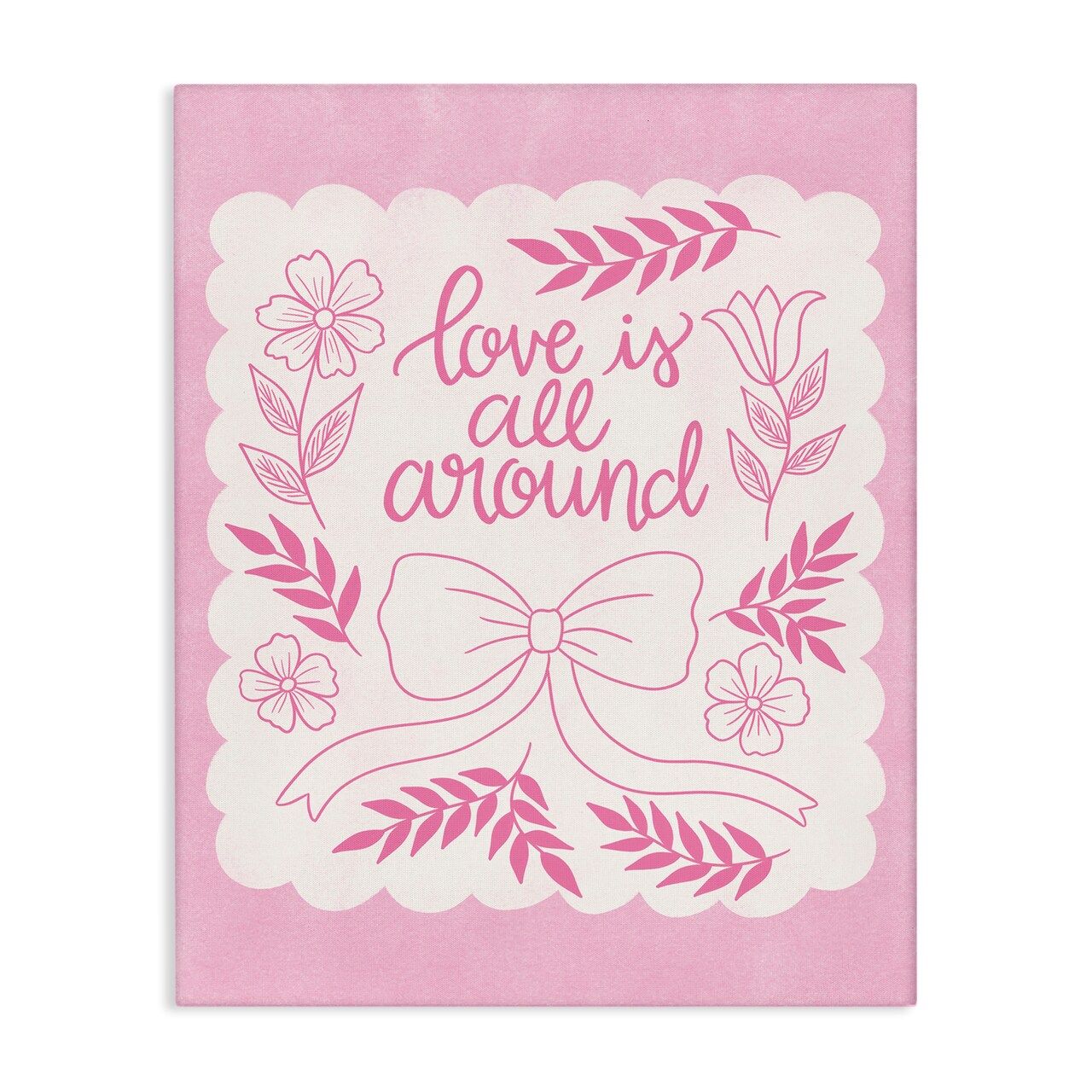 Stupell Industries Pink Love All Around Canvas Wall Art Design by Taylor Shannon Designs